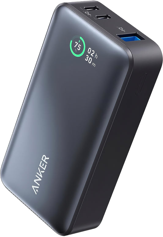 Anker 533 Batterie externe, 10000mAh, 30W, QC + PD, 1 x USB-A - 2 x USB-C, Noir A1256G12