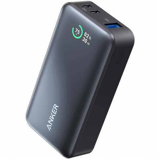 Batterie Externe Anker 533, 10000mAh, 30W, QC + PD, 1 x USB-A - 2 x USB-C, Noire A1256G11