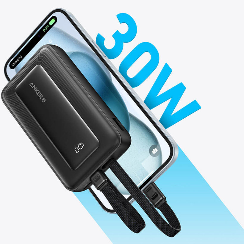Batterie Externe Anker PowerCore, 10000mAh, 30W, QC + PD, 1 x Lightning - 1 x USB-A - 2 x USB-C, Noire A1680G11
