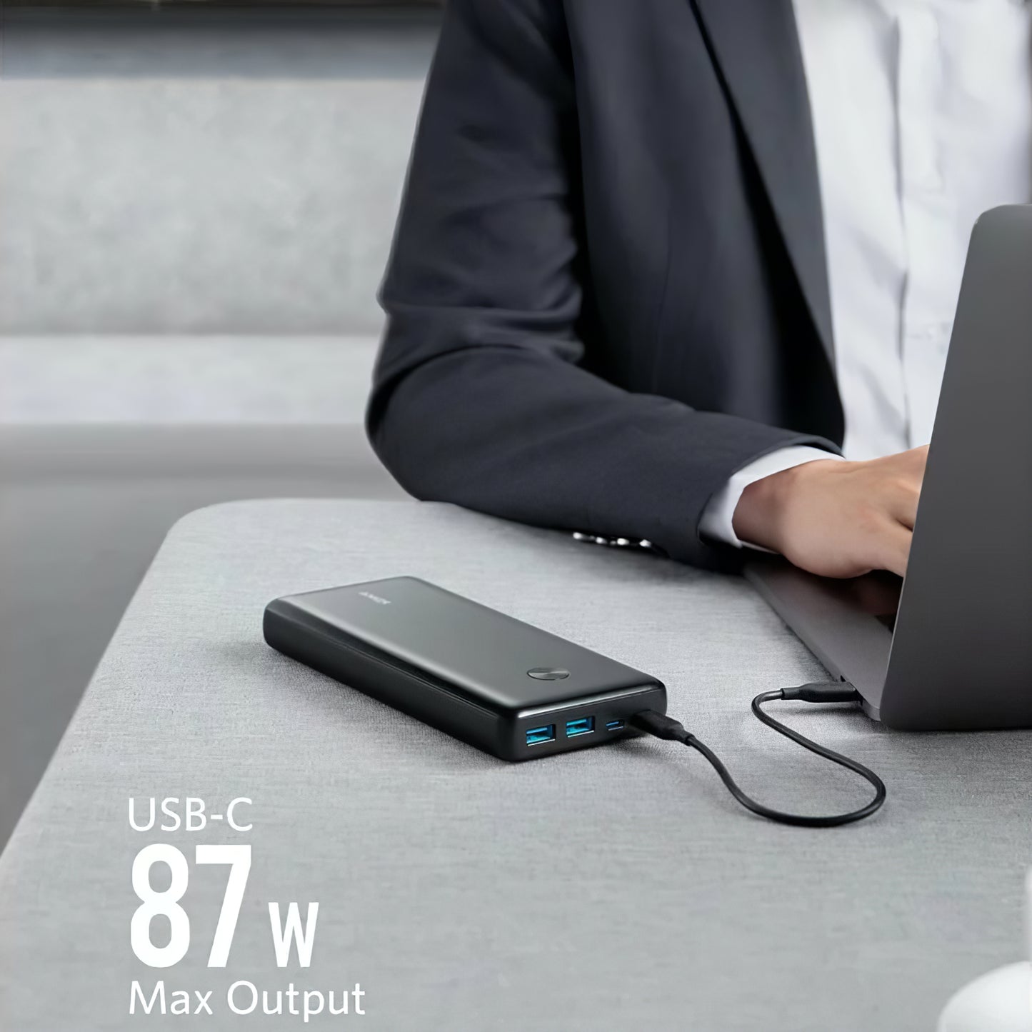 Anker PowerCore III Elite Batterie externe, 25600mAh, 87W, QC + PD, 2 x USB-A - 2 x USB-C, Noir A1291H11 