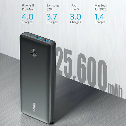 Anker PowerCore III Elite Batterie externe, 25600mAh, 87W, QC + PD, 2 x USB-A - 2 x USB-C, Noir A1291H11 