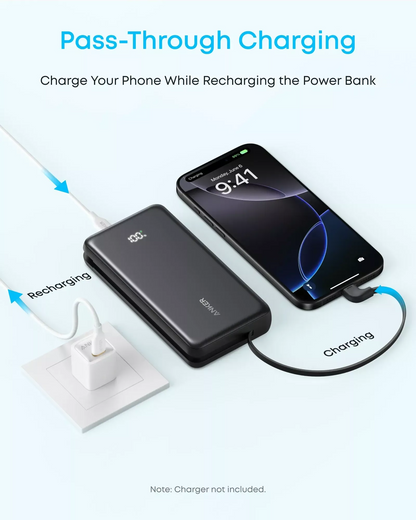 Batterie Externe Anker Zolo, 20000mAh, 22.5W, QC + PD, 1 x USB-A - 2 x USB-C, Noire A110EH11