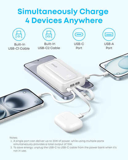 Batterie Externe Anker Zolo, 10000mAh, 35W, QC + PD, 1 x USB-A - 2 x USB-C, Noire A1680H12