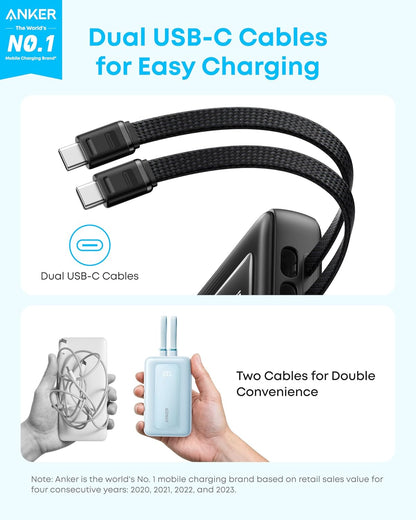 Batterie Externe Anker Zolo, 10000mAh, 35W, QC + PD, 1 x USB-A - 2 x USB-C, Noire A1680H12