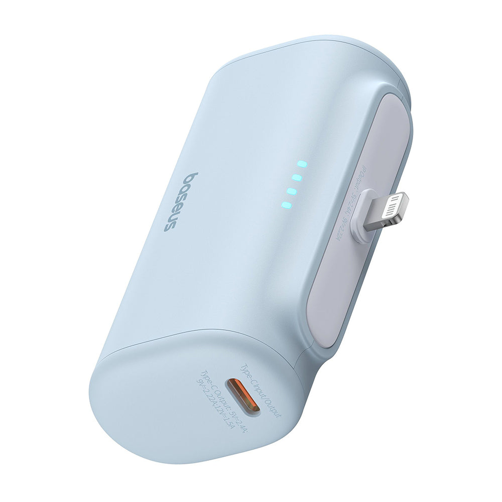 Batterie Externe Baseus Compact, 5000mAh, 20W, PD, 1 x Lightning - 1 x USB-C, Bleue P10068307313-00