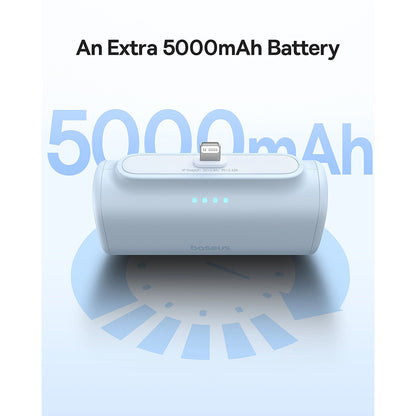 Batterie Externe Baseus Compact, 5000mAh, 20W, PD, 1 x Lightning - 1 x USB-C, Bleue P10068307313-00