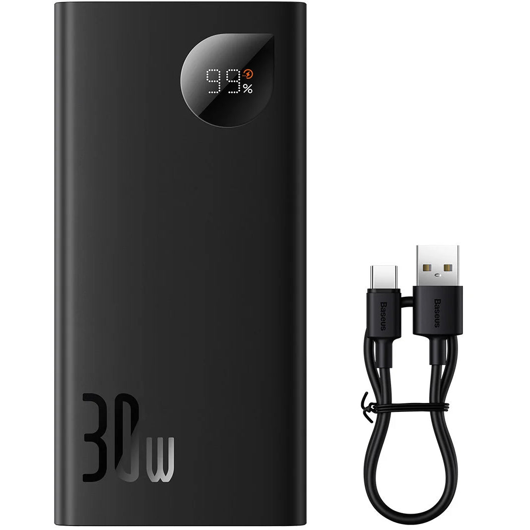 Batterie Externe Baseus Adaman2, 10000mAh, 30W, QC + PD, 1 x USB-C - 2 x USB-A, Noire PPAD040101