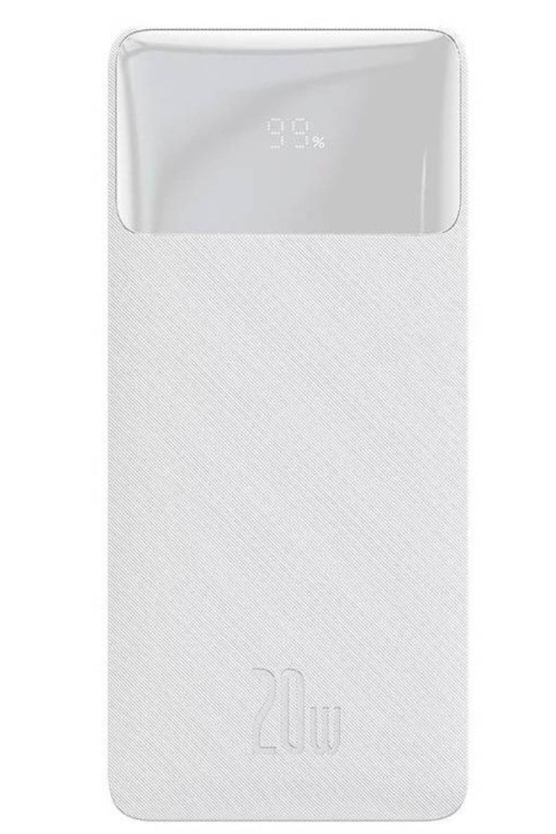 Batterie Externe Baseus Bipow, 10000mAh, 20W, QC + PD, 1 x USB-C - 2 x USB-A, Blanche PPBD050502