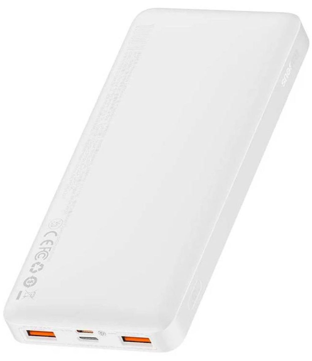 Batterie Externe Baseus Bipow, 10000mAh, 20W, QC + PD, 1 x USB-C - 2 x USB-A, Blanche PPBD050502