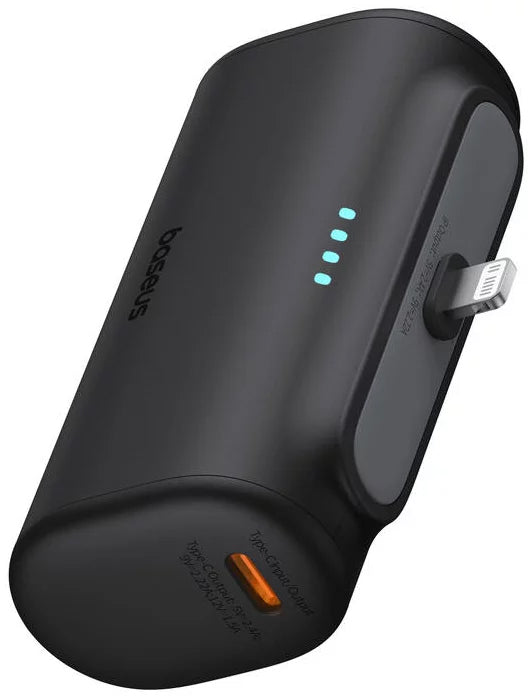 Batterie Externe Baseus Compact, 5000mAh, 20W, PD, 1 x Lightning - 1 x USB-C, Noire P10068307113-00
