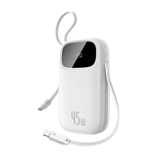 Batterie Externe Baseus EnerFill FC31, 20000mAh, 45W, QC + PD, 1 x Lightning - 1 x USB-A - 2 x USB-C, Blanche E0028D01