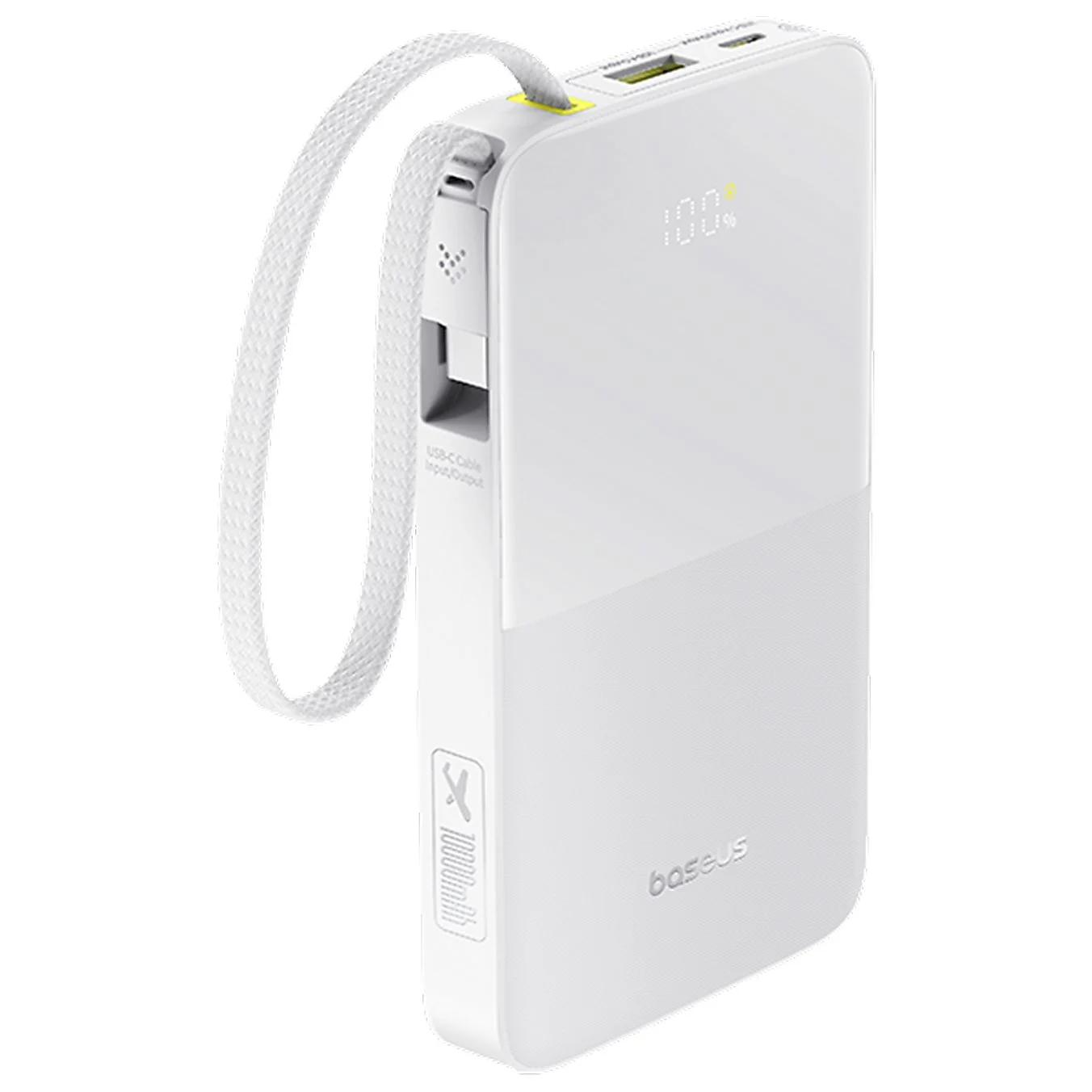 Batterie Externe Baseus EnerFill Bipow2 Pro, 10000mAh, 22.5W, QC + PD, 1 x USB-A - 2 x USB-C, Blanche E0027601