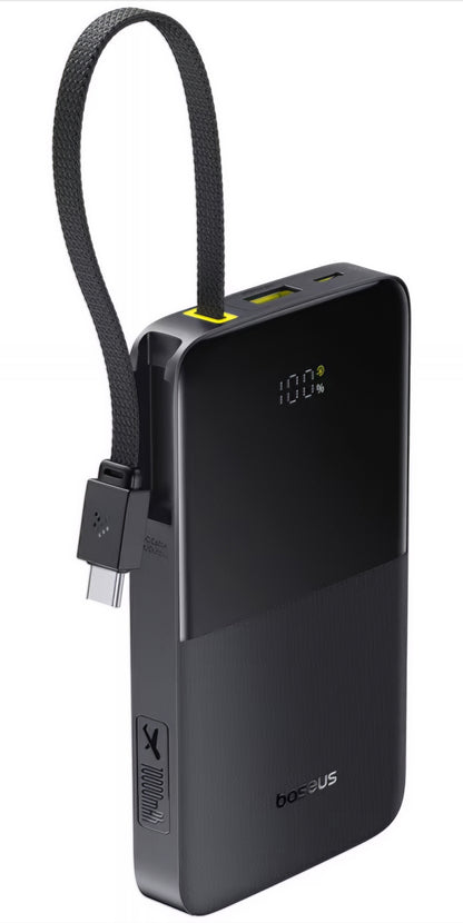 Batterie Externe Baseus EnerFill Bipow2 Pro, 10000mAh, 22.5W, QC + PD, 1 x USB-A - 2 x USB-C, Noire E0027600