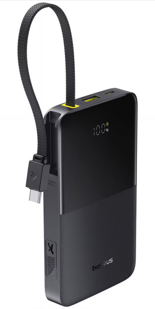 Batterie Externe Baseus EnerFill Bipow2 Pro, 10000mAh, 22.5W, QC + PD, 1 x USB-A - 2 x USB-C, Noire E0027600