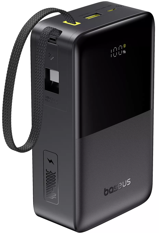 Batterie Externe Baseus EnerFill Bipow2 Pro, 30000mAh, 22.5W, QC + PD, 1 x USB-A - 2 x USB-C, Noire E0028100