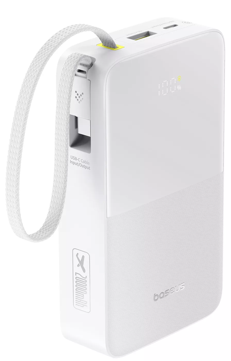Batterie Externe Baseus EnerFill Bipow2 Pro, 20000mAh, 22.5W, QC + PD, 1 x USB-A - 2 x USB-C, Blanche E0027700