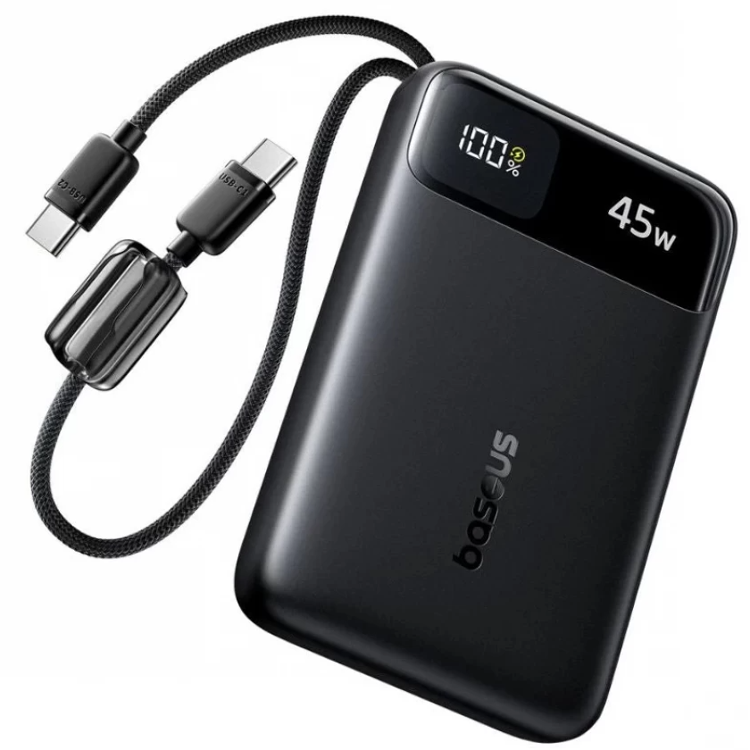 Batterie Externe Baseus EnerFill FC11, 10000mAh, 45W, QC + PD, 1 x USB-A - 3 x USB-C, Noire E0031000