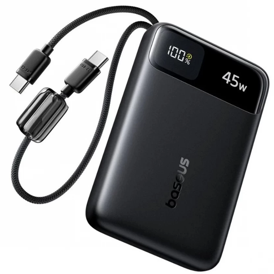 Batterie Externe Baseus EnerFill FC11, 10000mAh, 45W, QC + PD, 1 x USB-A - 3 x USB-C, Noire E0031000