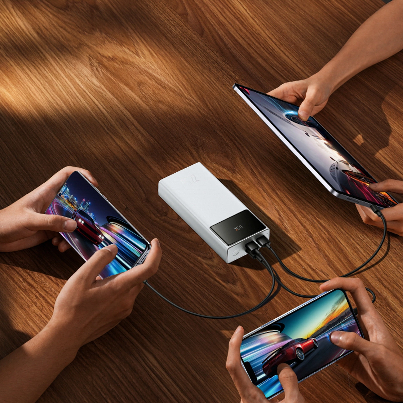 Batterie Externe Baseus EnerFill FP41, 30000mAh, 22,5W, QC + PD, 1 x USB-C - 2 x USB-A, Blanche E0027K01