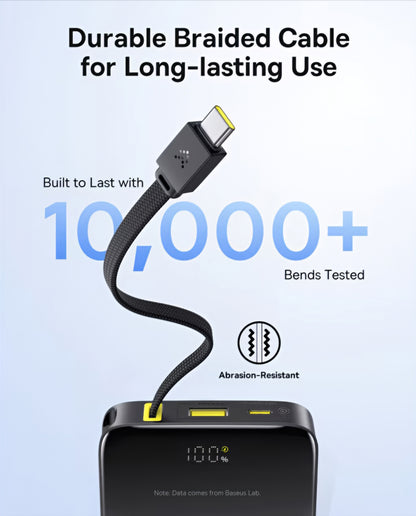 Batterie Externe Baseus EnerFill Bipow2 Pro, 10000mAh, 22.5W, QC + PD, 1 x USB-A - 2 x USB-C, Noire E0027600