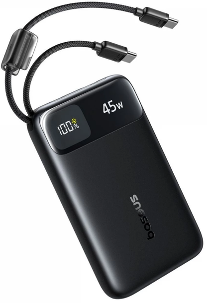 Batterie Externe Baseus EnerFill FC11, 10000mAh, 45W, QC + PD, 1 x USB-A - 3 x USB-C, Noire E0031000