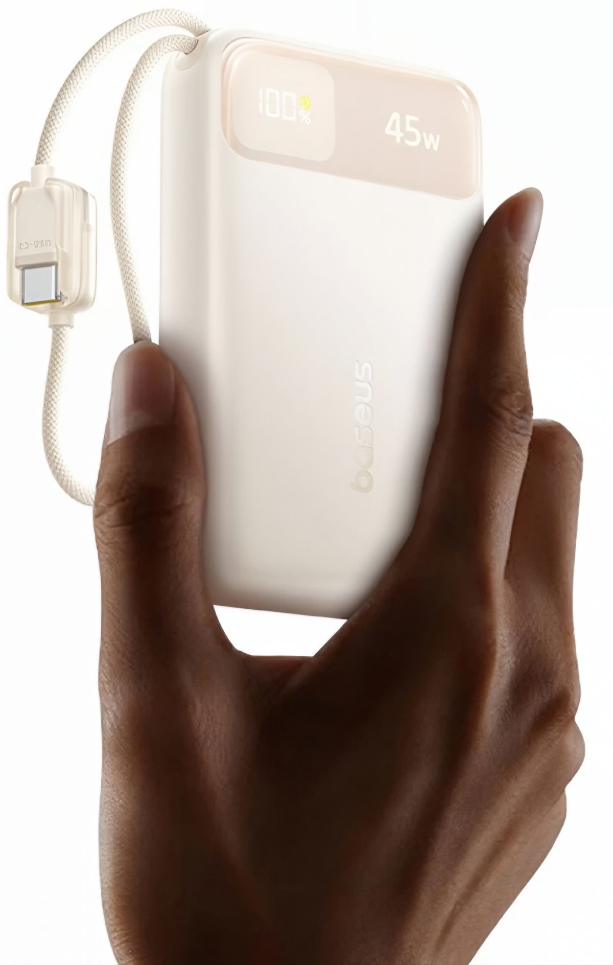 Batterie Externe Baseus EnerFill FC11, 20000mAh, 45W, QC + PD, 1 x USB-A - 3 x USB-C, Beige E0031101