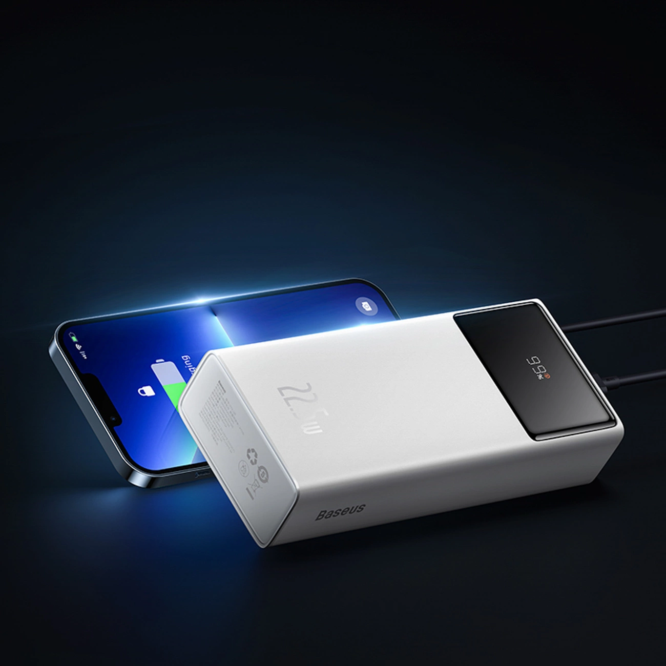 Batterie Externe Baseus EnerFill FP41, 30000mAh, 22,5W, QC + PD, 1 x USB-C - 2 x USB-A, Blanche E0027K01