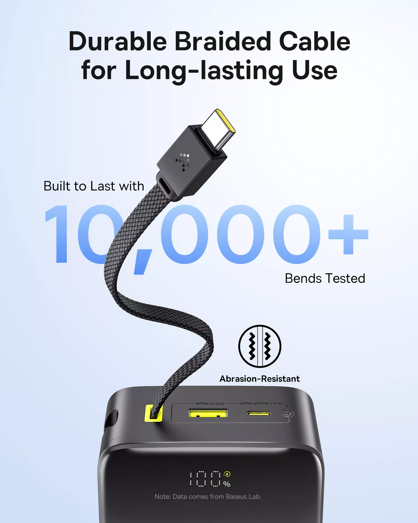 Batterie Externe Baseus EnerFill Bipow2 Pro, 30000mAh, 22.5W, QC + PD, 1 x USB-A - 2 x USB-C, Noire E0028100