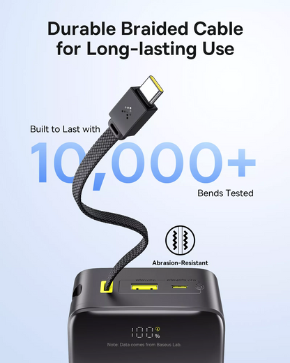 Batterie Externe Baseus EnerFill Bipow2 Pro, 30000mAh, 22.5W, QC + PD, 1 x USB-A - 2 x USB-C, Noire E0028100