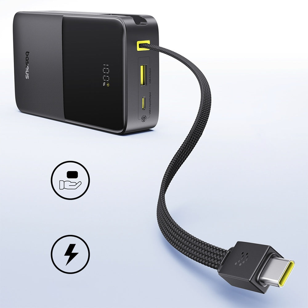 Baseus EnerFill Bipow2 Pro External Battery, 20000mAh, 22.5W, QC + PD, 1 x USB-A - 2 x USB-C, Black E0027701