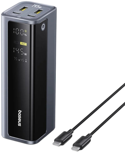 Batterie Externe Baseus EnerGeek GP12, 20800mAh, 145W, QC + PD, 2 x USB-A - 2 x USB-C, Gris P10082109813-00