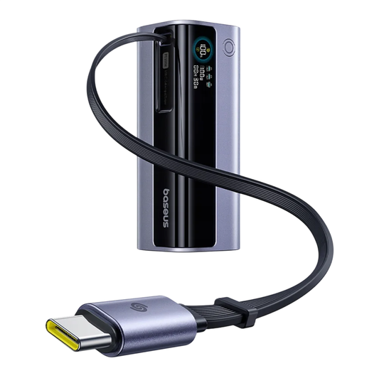 Batterie Externe Baseus EnerGeek GR11, 10000mAh, 100W, QC + PD, 1 x USB-A - 2 x USB-C, Gris E0027A01