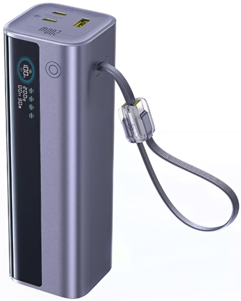 Batterie Externe Baseus EnerGeek GR11, 25000mAh, 200W, QC + PD, 1 x USB-A - 3 x USB-C, Gris E0028Q00