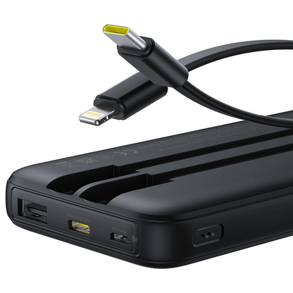 Batterie Externe Baseus Lipow, 10000mAh, 22.5W, QC + PD, 1 x Lightning - 1 x USB-A - 2 x USB-C, Noire P10079101123-00