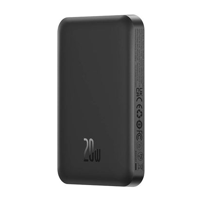 Baseus Magnetic Mini Wireless External Battery, 5000mAh, 20W, PD + FQI, 1 x QI - 1 x USB-C, Black P10022107113113-00