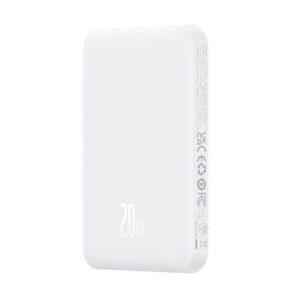 Baseus Magnetic Mini Wireless External Magnetic Battery, 5000mAh, 20W, PD + FQI, 1 x QI - 1 x USB-C, White P1002210722223-00 