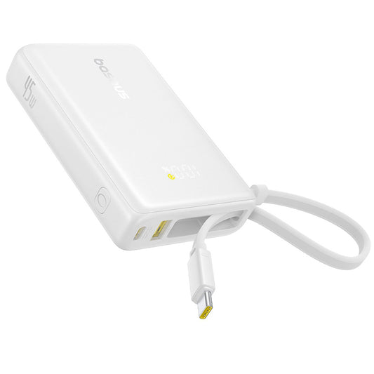 Batterie Externe Baseus PicoGo, 10000mAh, 45W, QC + PD, 1 x USB-A - 2 x USB-C, Blanche P10076803213-00