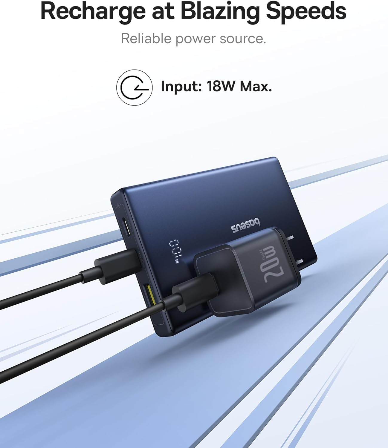 Batterie Externe Baseus PicoGo, 10000mAh, 20W, QC + PD, 1 x USB-A - 2 x USB-C, Blanche P10076801213-00