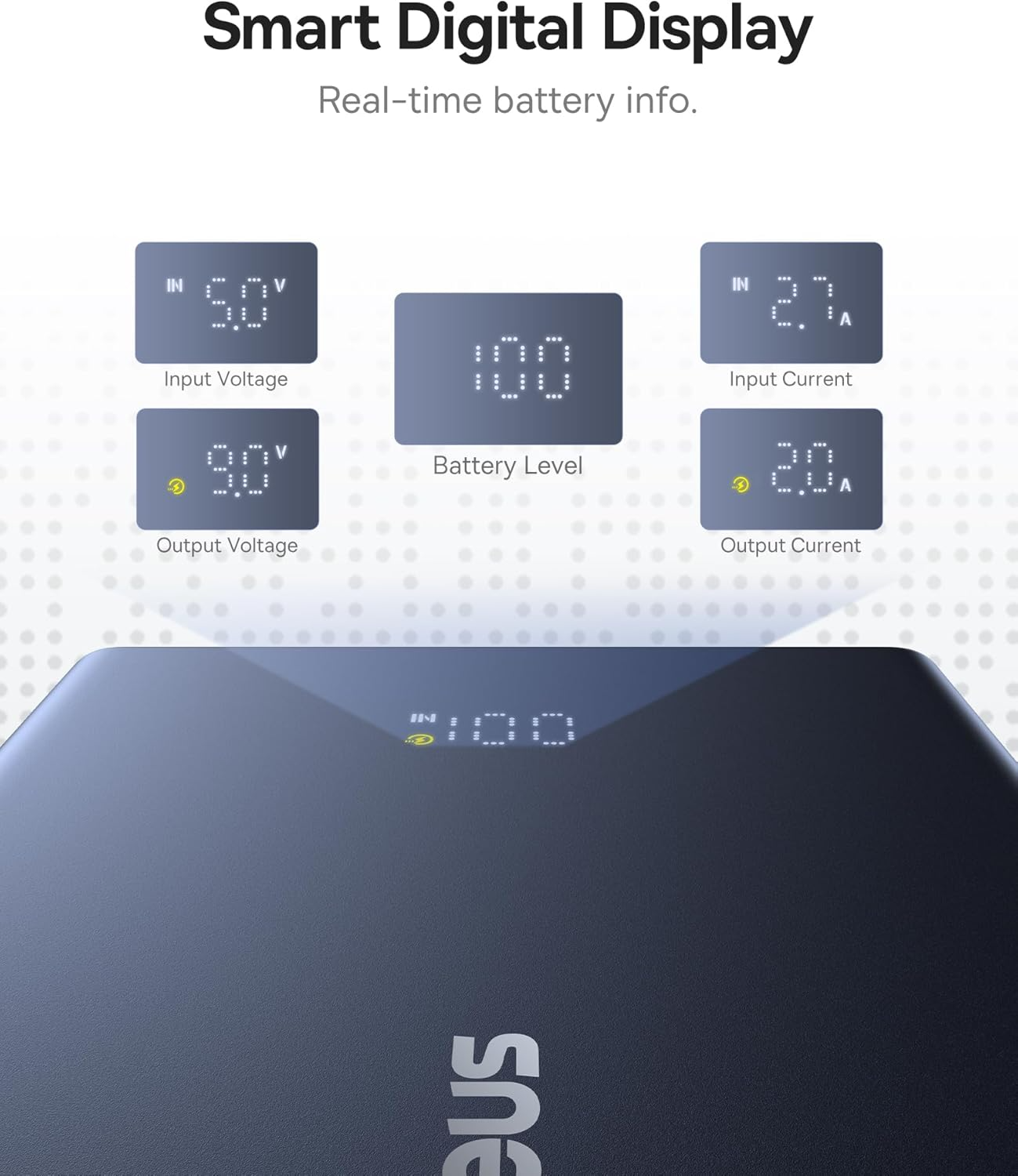 Batterie Externe Baseus PicoGo, 10000mAh, 20W, QC + PD, 1 x USB-A - 2 x USB-C, Blanche P10076801213-00