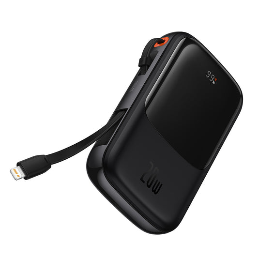 Batterie Externe Baseus Qpow Pro, 20000mAh, 20W, QC + PD, 1 x Lightning - 1 x USB-A - 1 x USB-C, Noire PPQD040001
