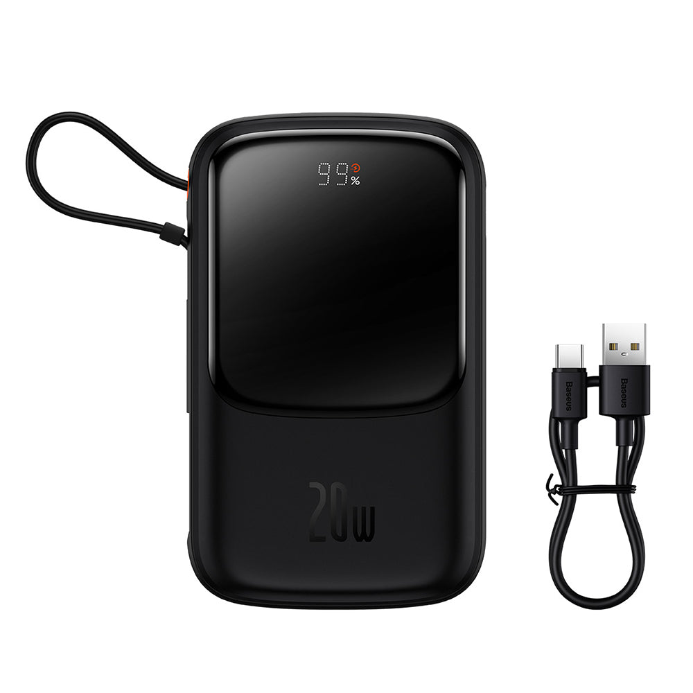 Batterie Externe Baseus Qpow Pro, 10000mAh, 20W, QC + PD, 1 x Lightning - 1 x USB-A - 1 x USB-C, Noire PPQD020001