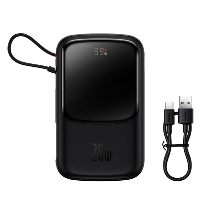 Batterie Externe Baseus Qpow Pro, 10000mAh, 20W, QC + PD, 1 x Lightning - 1 x USB-A - 1 x USB-C, Noire PPQD020001