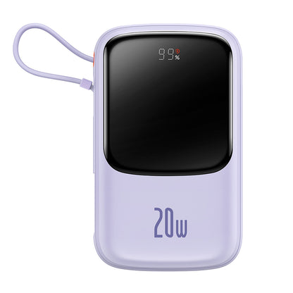 Batterie Externe Baseus Qpow Pro, 20000mAh, 20W, QC + PD, 1 x Lightning - 1 x USB-A - 1 x USB-C, Mauve PPQD030005