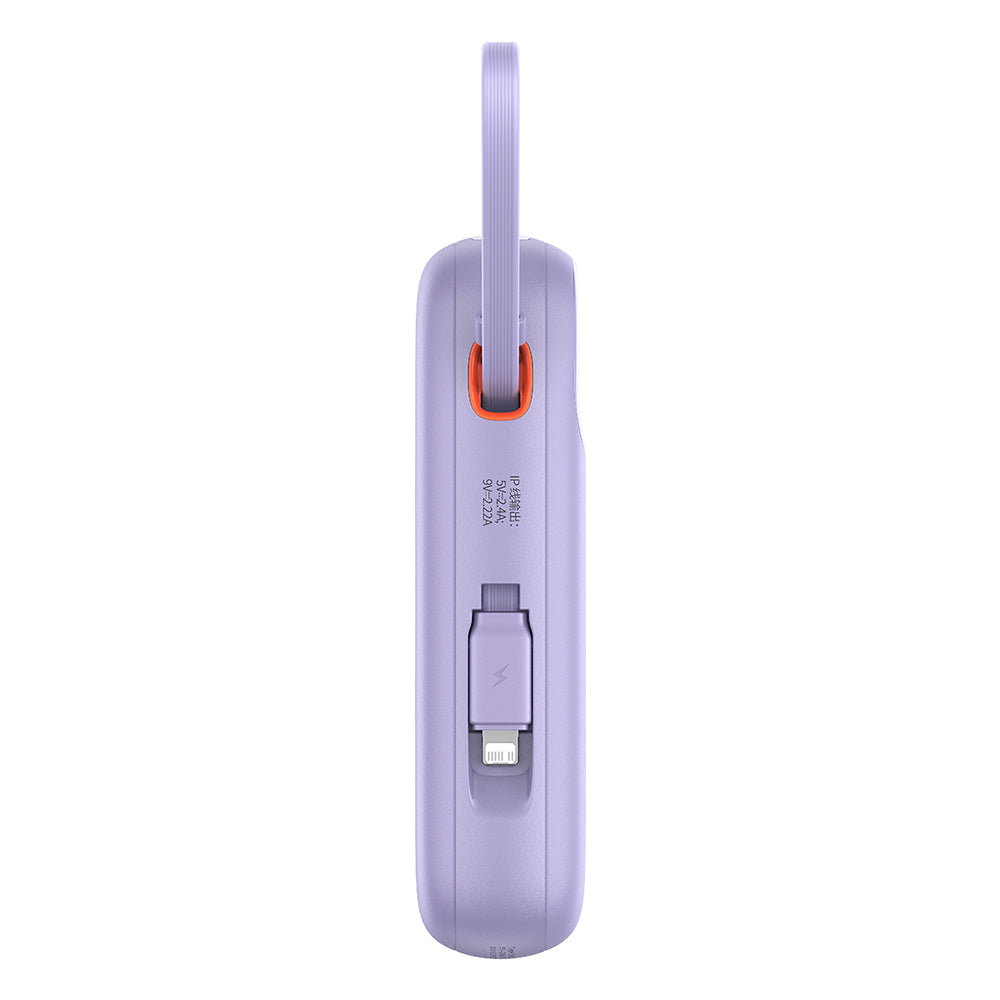 Batterie Externe Baseus Qpow Pro+, 10000mAh, 22.5W, QC + PD, 1 x Lightning - 1 x USB-A - 2 x USB-C, Mauve P10055003513-00