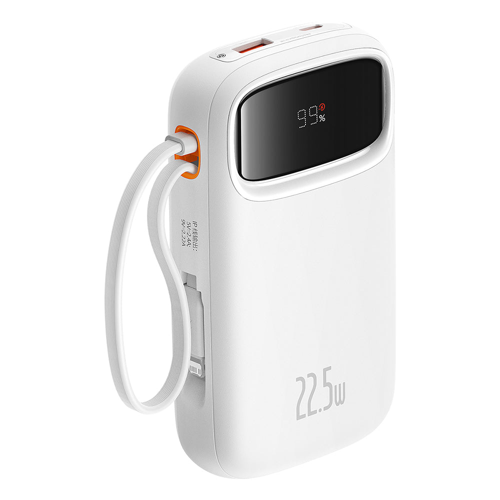 Batterie Externe Baseus Qpow2, 20000mAh, 22.5W, QC + PD, 1 x Lightning - 1 x USB-A - 2 x USB-C, Blanche P10055002223-00