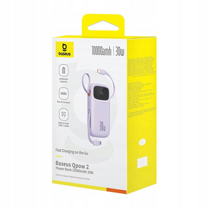 Batterie Externe Baseus Qpow2, 10000mAh, 30W, QC + PD, 1 x USB-A - 3 x USB-C, Mauve P10055008513-00