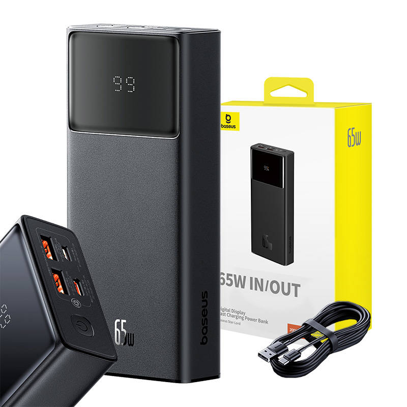 Batterie externe Baseus Star Lord, 20000mAh, 65W, QC + PD, 1 x USB-C - 2 x USB-A, Noir P1002290906113113-00 