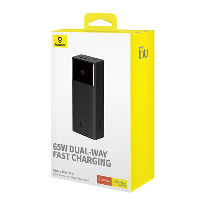 Baseus Star Lord Batterie externe, 30000mAh, 65W, QC + PD, 1 x USB-C - 2 x USB-A, Noir P1002290908113113-00 