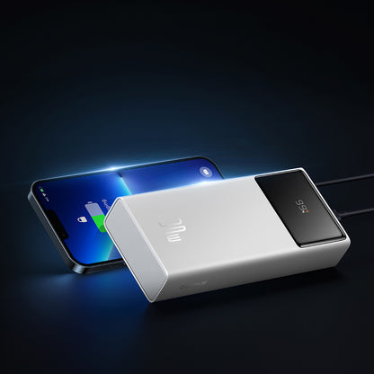 Batterie Externe Baseus Star Lord, 20000mAh, 30W, QC + PD, 1 x USB-C - 2 x USB-A, Blanche P10022904213-00