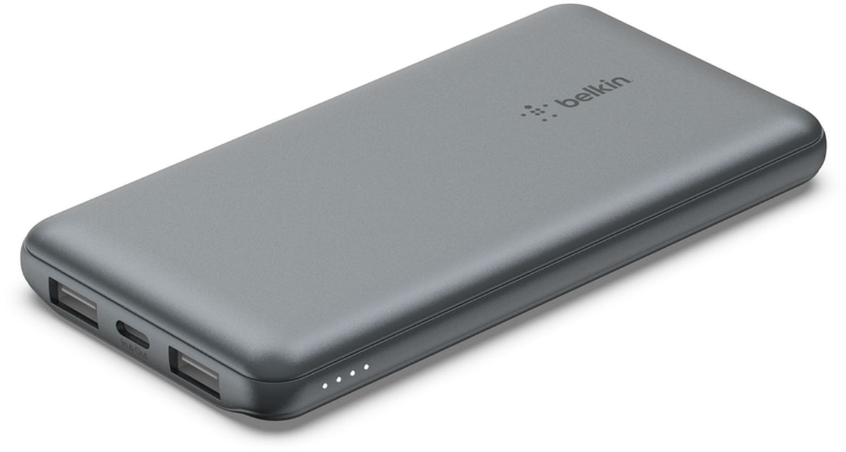 Batterie Externe Belkin BoostCharge, 10000mAh, 15W, 1 x USB-C - 2 x USB-A, Gris BPB011btGY